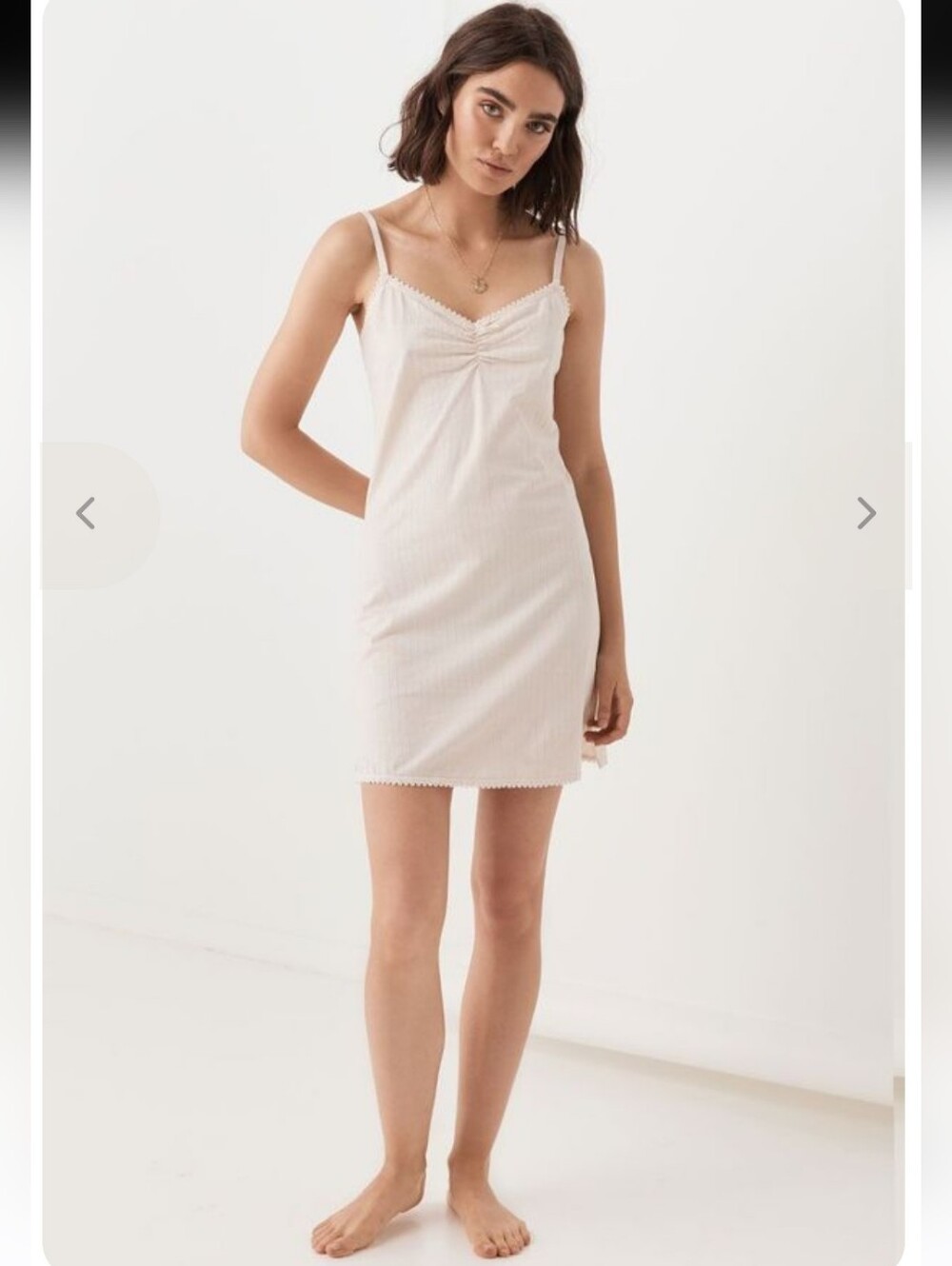 Spell & The Gypsy Collective Organic Cotton Slip Dress Cream Lace Mini M